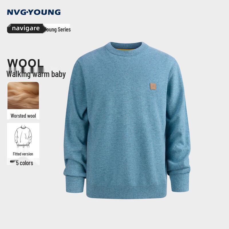 NVG YOUNG Men s 100% Merino Wool Round Neck Sweater L