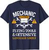 Funny Mechanic Caution Flying Tools And Offensive Language T-Shirt Design T Shirts for Men Cotton Tops Shirts Hip Hop Funny