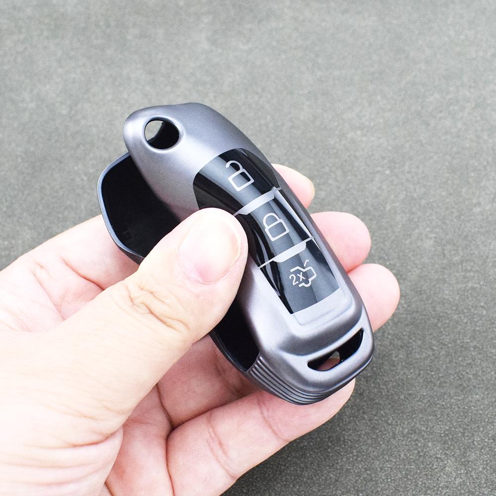 Gun Grey TPU 3 Buttons Folding Key Shell Bag Car Key Case Cover for Ford Ranger C-Max S-Max Fusion Fiesta Escort Mondeo Everest