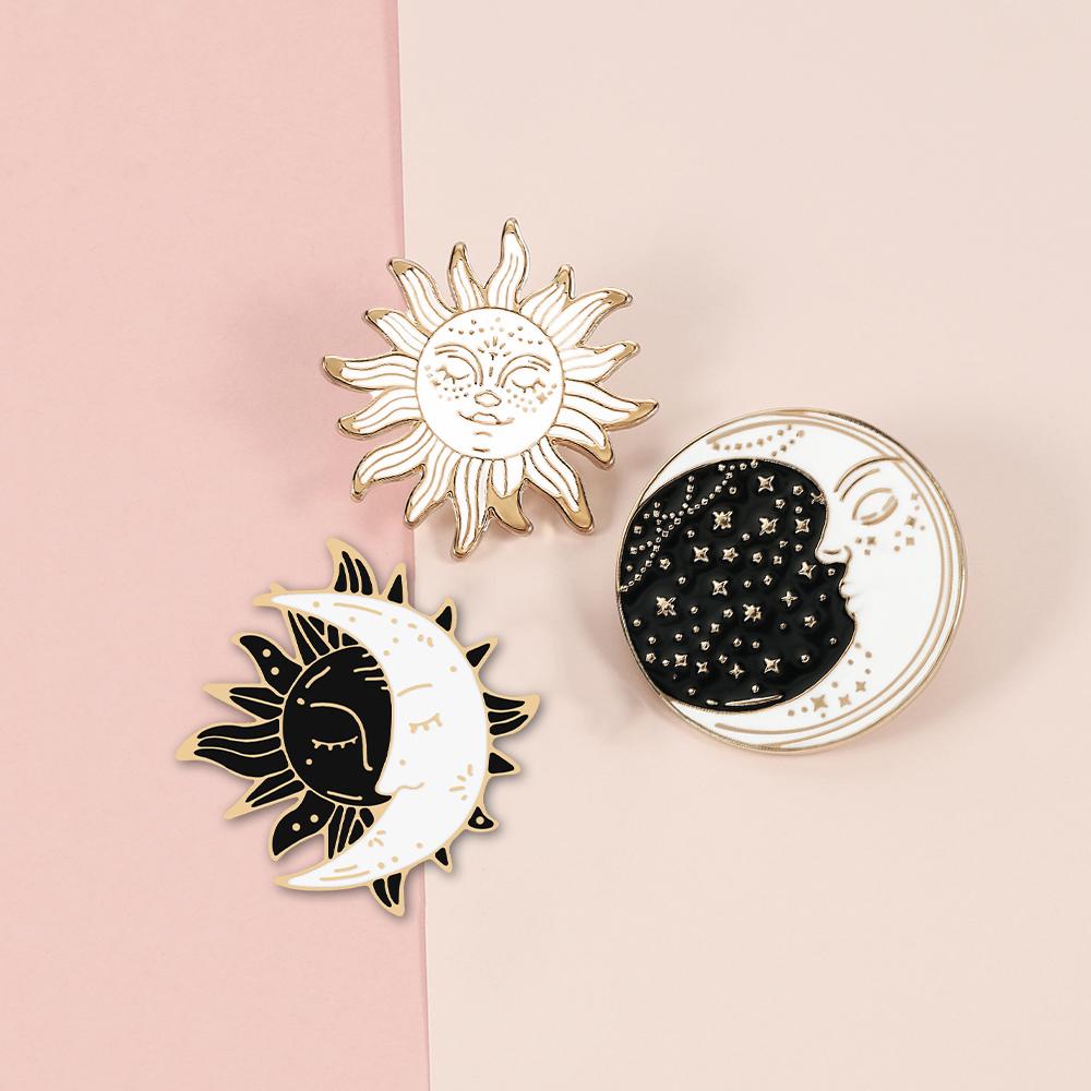 2-5pcs Halloween Punk Brooch Set Cartoon Cute Animal Dog Pins Plant Dinosaur Sun Moon Cherry Enamel Badge Backpack Jewelry Gifts