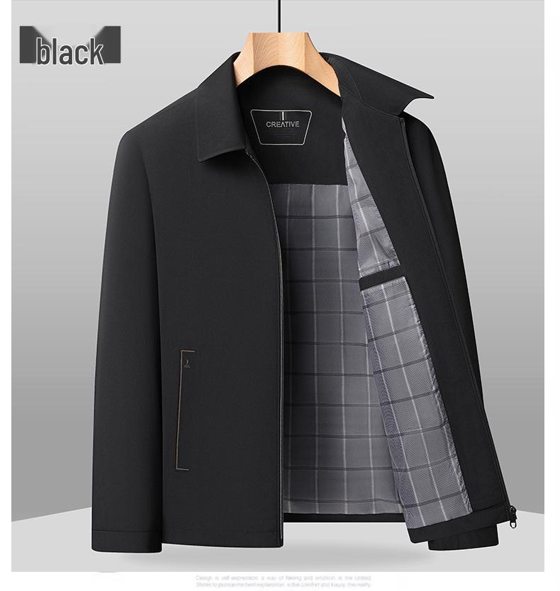 Men's Milk Silk Windproof Jacket - Spring/Autumn Business Casual, Non-Iron, Anti-Wrinkle, Soft Lapel Outerwear