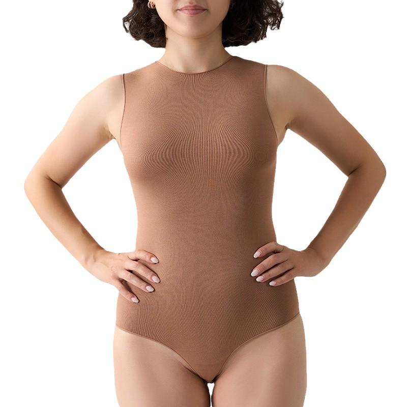 Seamless Crew Neck Sleeveless Sport Bodysuit
