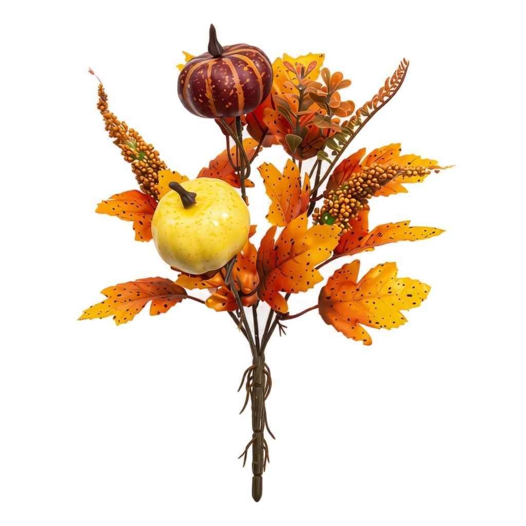 12pcs Fall Floral Picks 7 5 9 5 Inch Pumpkin Picks Maple Leaf Stems Artificial Fall Flower for Halloween Thanksgiving DIY Table Centerpiece Home Decor