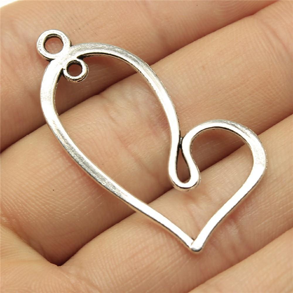 10pcs Hollow Hearts Connector For Jewelry Making Hollow Hearts Charms DIY Handmade Tibetan Finding Jewelry