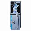 Wallet Case With Card Holder & Wrist Strap for Samsung Galaxy Z Flip 6 5 4 3 2 Flip6 Flip5 Flip4 Flip3 Flip2 5G PU Leather Cover