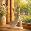 Home Decoration Ornament Abstract Couple Sculpture Ornament, Resin Sandstone Style Statue, Romantic Embracing Statue for Valentine Figure Living Room