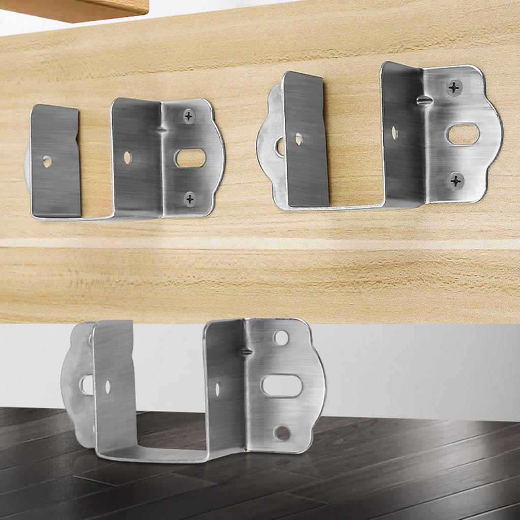 8pcs Bed Connectors Metal Furniture Brackets Bed Frame Clamps Set for Firm Bed Frame Support & Anti Corrosion Protection