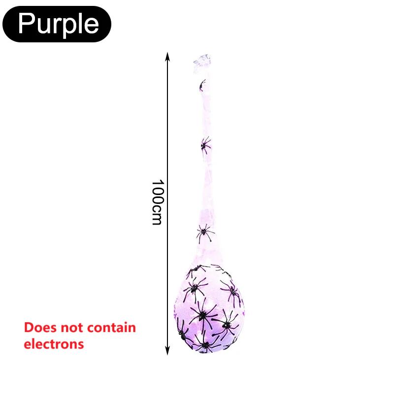 

1/2/3pcs Halloween spider eggs glow spider pendant egg sac decoration net Halloween haunted house decorations. 1pcs