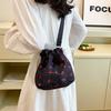 Cherry printed large-capacity bag, women's bag, small fresh shoulder bag, high-value niche messenger bag.