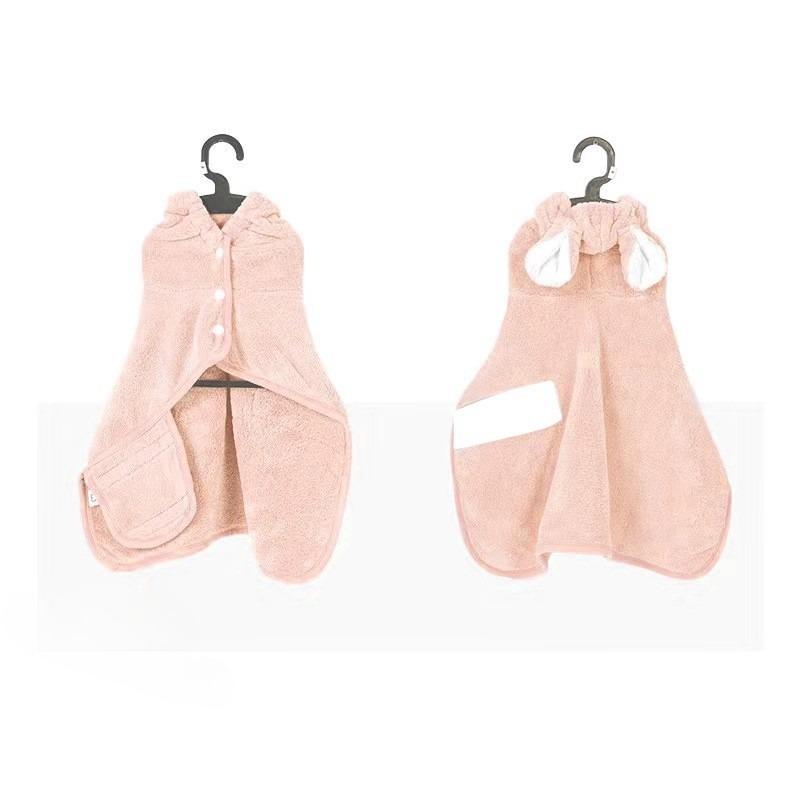 Toalla para Perro de Coral Suave Transpirable Absorbente Bata de Baño para Mascotas Bata para Cachorro Secado Rápido Ropa para Perros para Razas Pequeñas