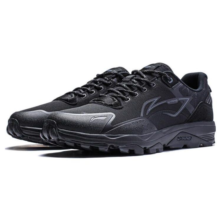 Li Ning Gundam Cloud Technology Fabric Comfortable Shock Absorbing Wear Resistant Low Top Running Shoes Men Sneaker Black ARNT011-2