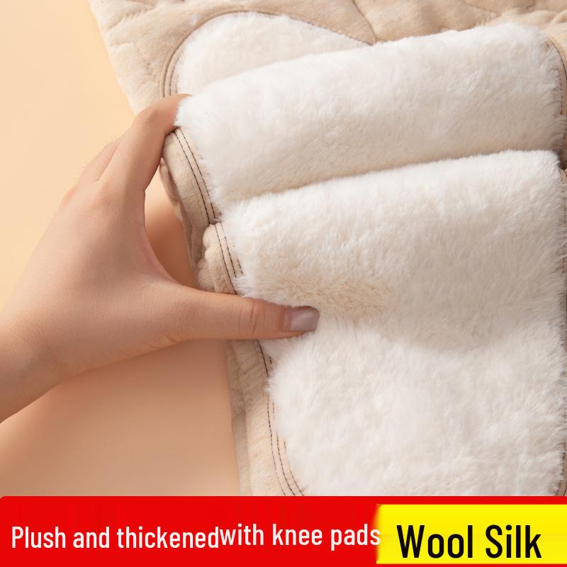 Men's High Waist Extra Thick Thermal Wool Pants with Fleece Lining for Winter