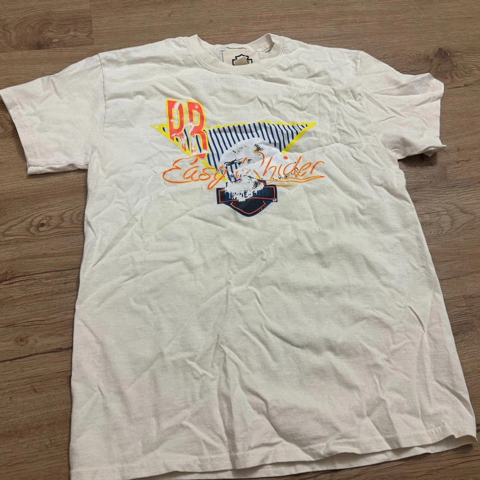 

Новая детская футболка Rhude Off White Beige Eagle Easy Rider Rhider Размер Средний M 4XL
