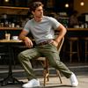 Men's Relaxed Fit Multi Pocket Cargo Pants Outdoor Utility Trousers with Straight Leg Design for Casual Wear Work Travel