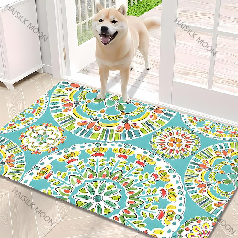 

1PC Mandrake Mandala Flower Pattern Carpet Rug for Living Rooms Bedroom Entrance Door, Kids Play Non-slip Mat Next Day Shipping 40x60cm