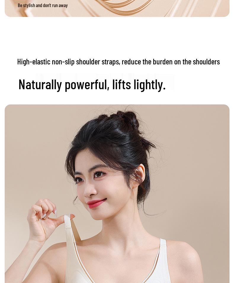 Seamless Pull-On Women's Underwear: Anti-Sagging, Side Support for Underarm Fat, Breathable, Comfortable, Adjustable, Jelly Soft Support Bra.