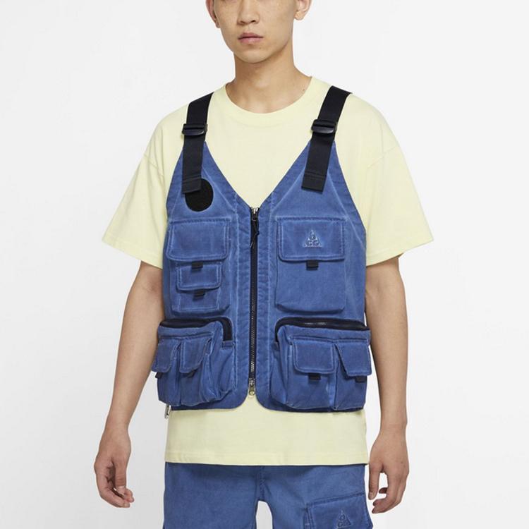 Nike Vests Men's Denim Collarless Moderate Workwear CZ4001-492
