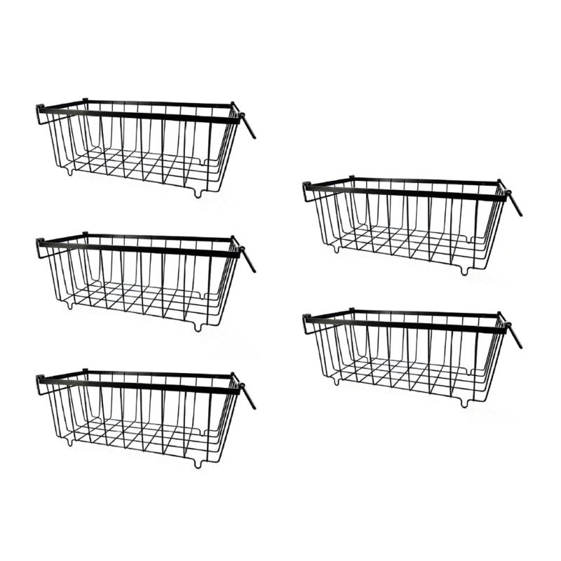 Pack of 5 Stackable Freezer Baskets Freezer Organizing Case Freezer Containers Metal Texture Suitable for Refrigerator