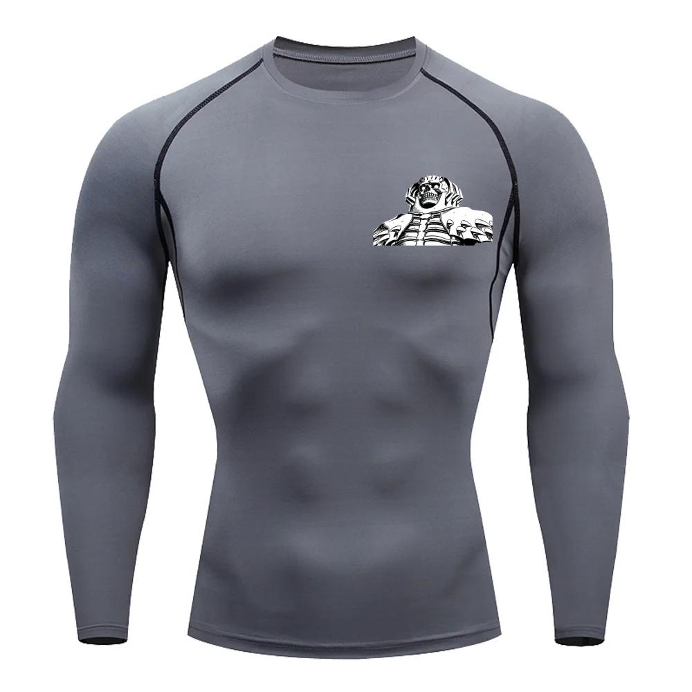 Men Compression Shirt for Workout Quick Dry Guts Print Top Breathable Sweat Absorbing Tight Fit Fitness T-Shirt Sweat-Resistant
