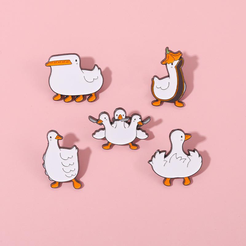Duck Cute Playful Brooch Metal Badge Colorful Goose Accessory Unique Fashion Piece