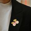 Zinc Alloy Brooch Pin, Enamel Paint Corrosion-Resistant Lapel Pin, Flower Bear Style Metal Badge with Stable Back-Buckle Pin for Clothes Hats