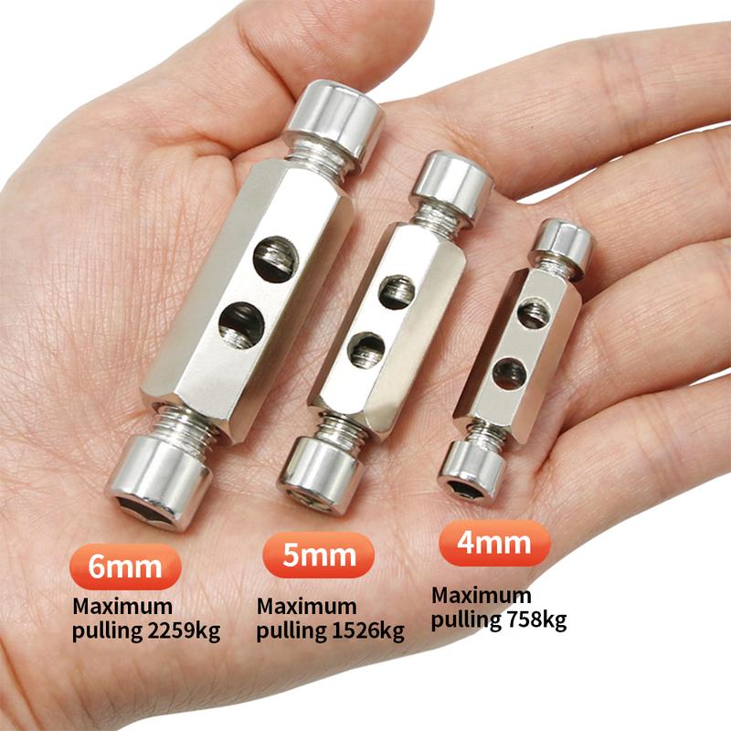 4/5/6mm Pevná ocelová lanová svorka Nastavitelný závěs Pevný kovový spojovací prvek Zámek lana 2/5 ks