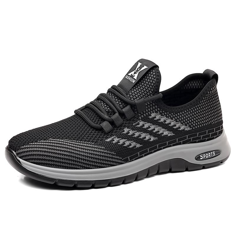 Men's Shoes, Breathable Fly-Woven Mesh Casual Shoes, Thick-Soled Men's Versatile Lightweight Breathable Running Sneakers