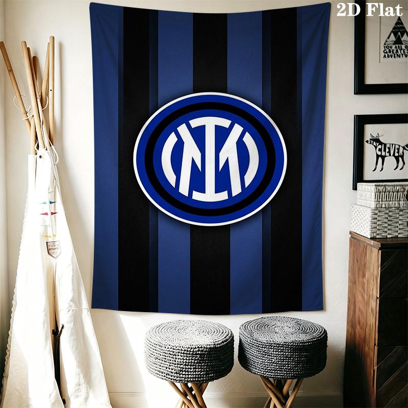 Inter Milan Logo Wallpaper Threepiece Set 1 Duvet Cover 2 Pillowcase Without Core Soft And Comfortable Christmas Birthday Gift