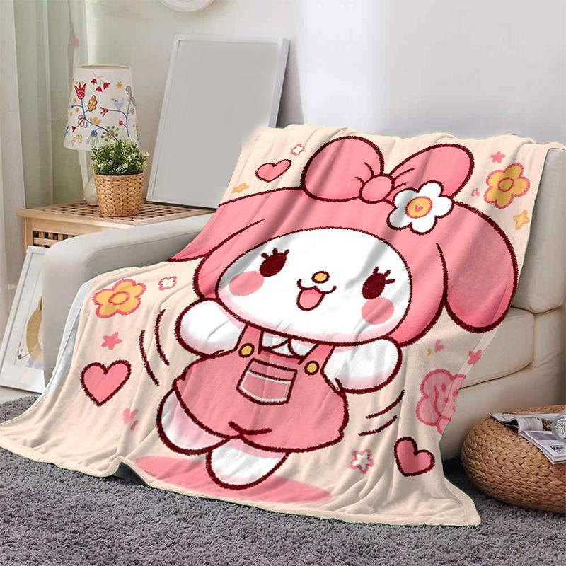1pc Cartoon My Melody Blanket Room Decor, Soft Bedding Cover, Living Room, Travel, Camping, Car Blankets, Beach, Office Naps, Perfect Gift, All Season