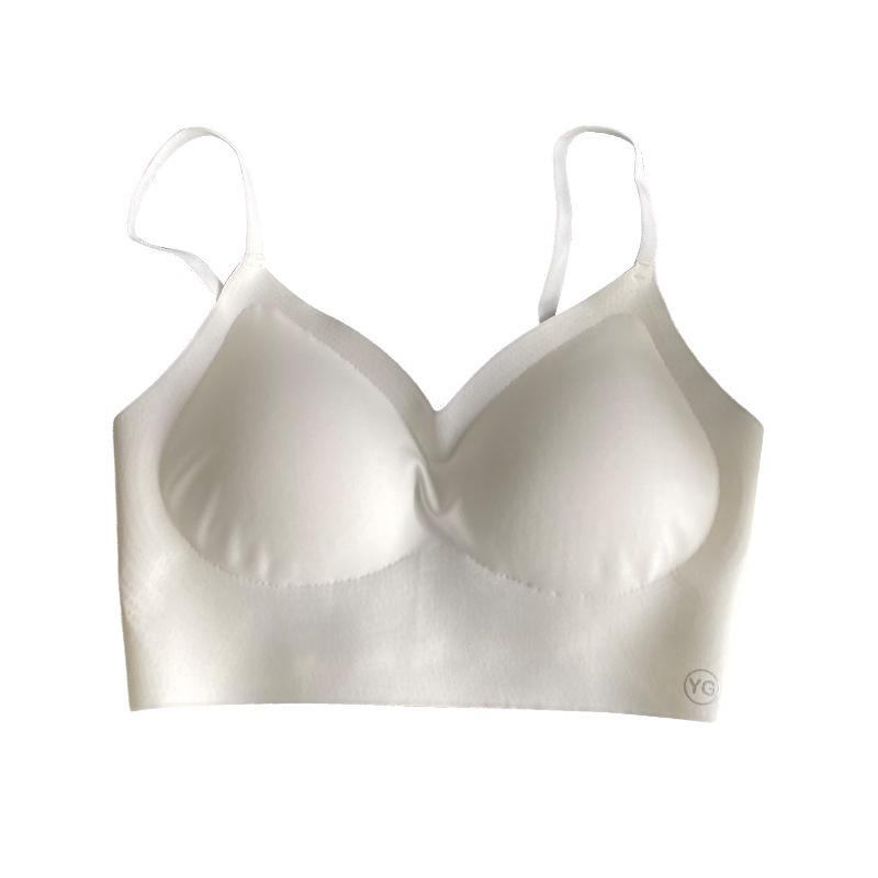 Large U-shaped White Criss-cross Open Back Push-up Bra for Small Busts - Strappy, Seamless, Sexy Style.
