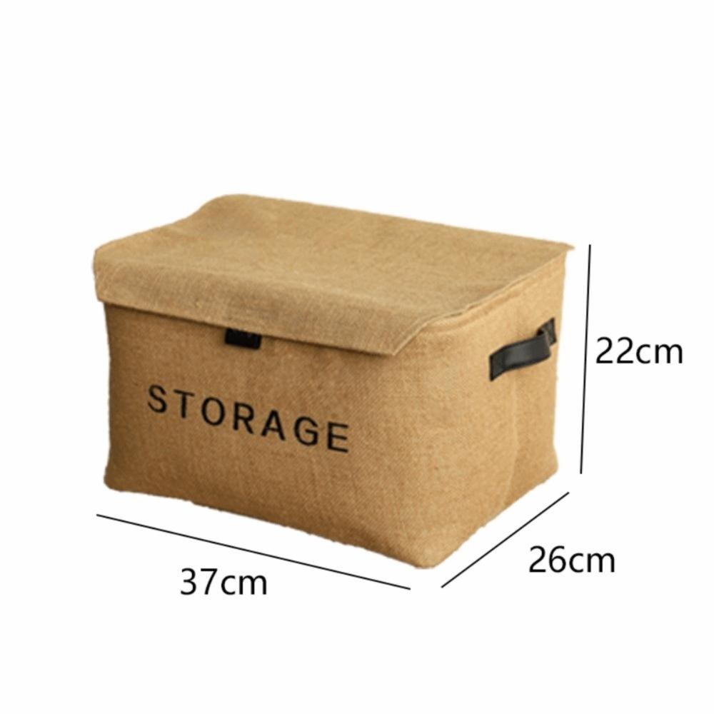 Space Saving Cube Linen Storage Basket with Handle Foldable Storage Case Sort Organize Basket Household Organization