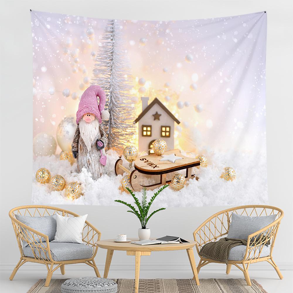 Christmas Tapestry Ice and Snow Cabin Scenery Cross-border Hanging Cloth Room Hanging Cloth Tapestry