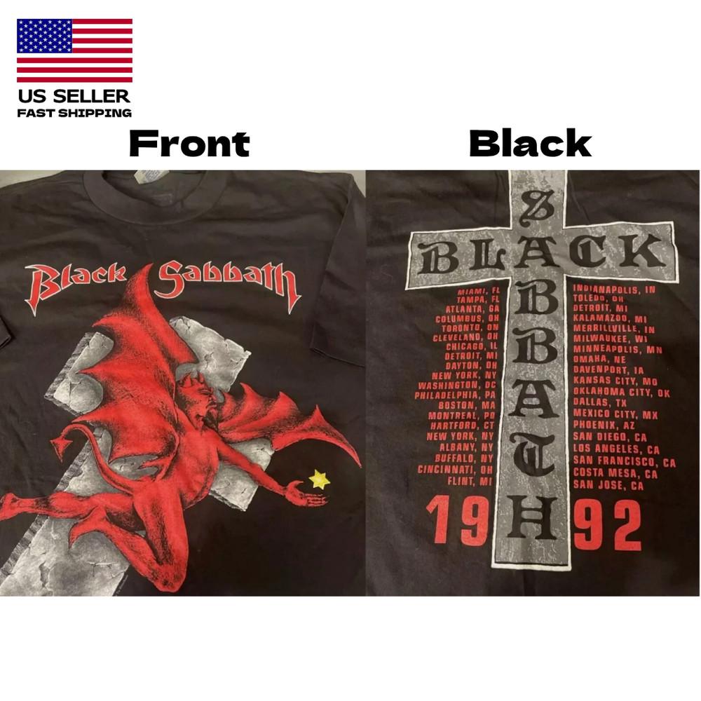 

Новая черная футболка с одним швом, тур Black Sabbath 1992, двусторонняя, полный размер S-5XL, унисекс XXXL