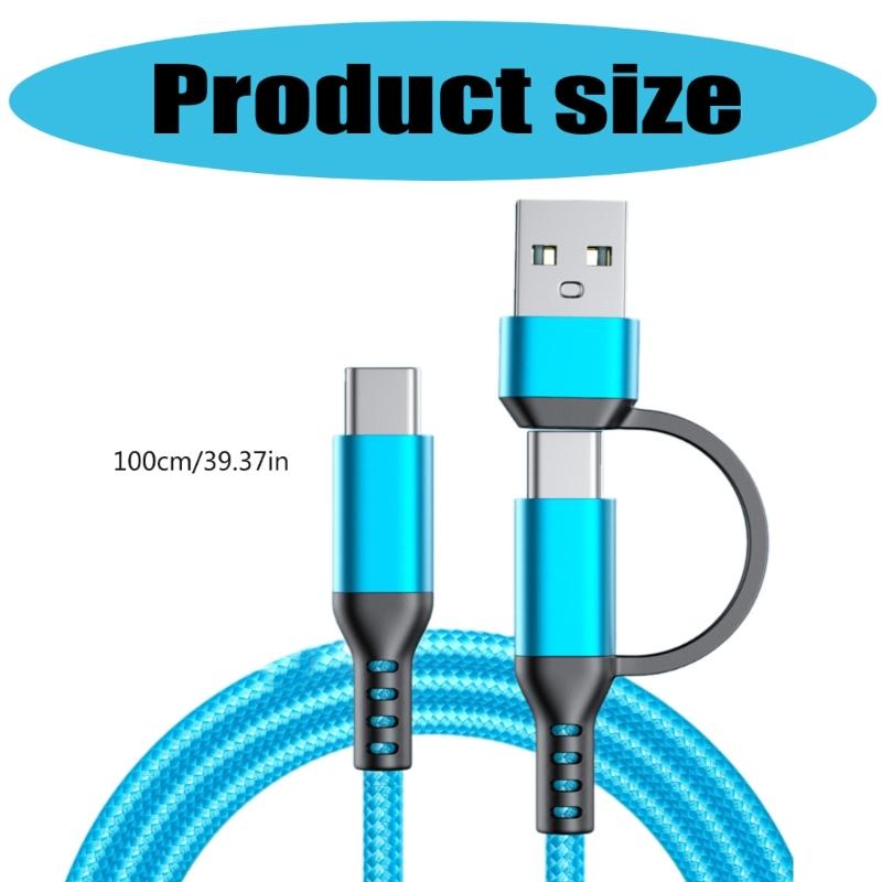 60W Fast Charge USB C Cable for Phones Nylon Braided Charging Cord Data Wire Line with Wide Compatibility 1m