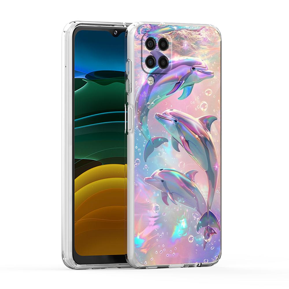 Ozean Tier Delfin TPU Hülle für Samsung Galaxy A25 A23 A22 A52S A52 A55 A72 A51 A71 A41 A31 A13 A11 5G Transparente Handyhülle
