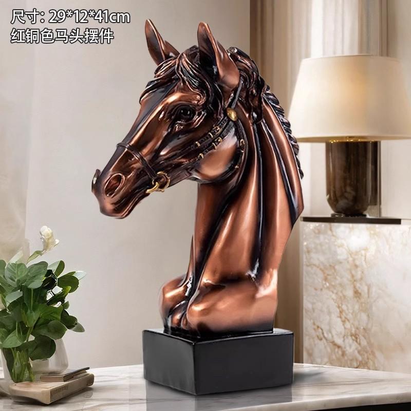 Creative Figurines horse head resin statue Living room home decor ornament entrance wine cabinet light luxury decor sculpture