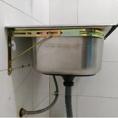 Silver Stainless Steel Sink Single Basin Bracket, Wall Mounted Sink Sink Mount Bracket Bracket