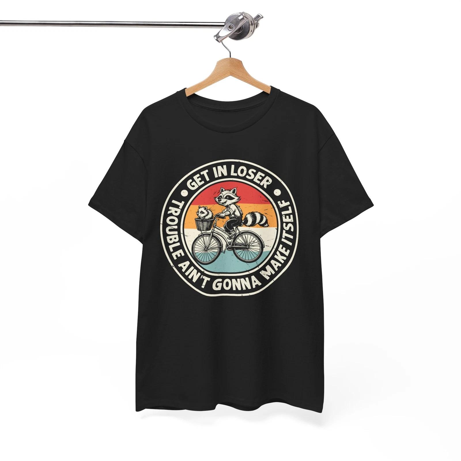 Meme T-Shirt | Viral Internet Humor Tee | Get In Loser Trouble Shirt 4XL