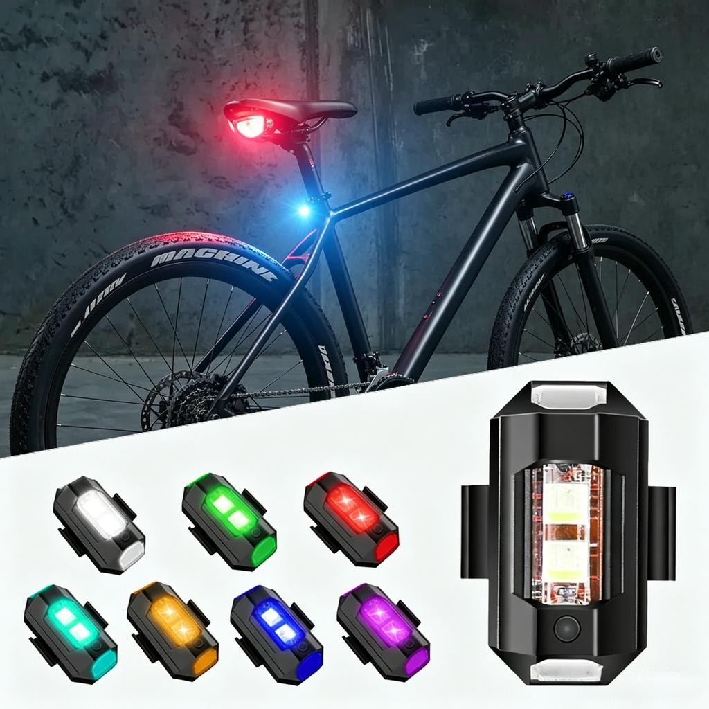 Bicycle Lights 7 Color Mini USB LED Warning Signal Light Turn Signal Indicator For Bike Drone Strobe Motorcycle Car 7