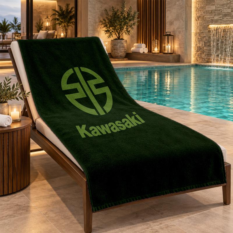 Beach Towel with Kawasaki Design, Quick Dry Lightweight Towel for Swimming Pool Travel