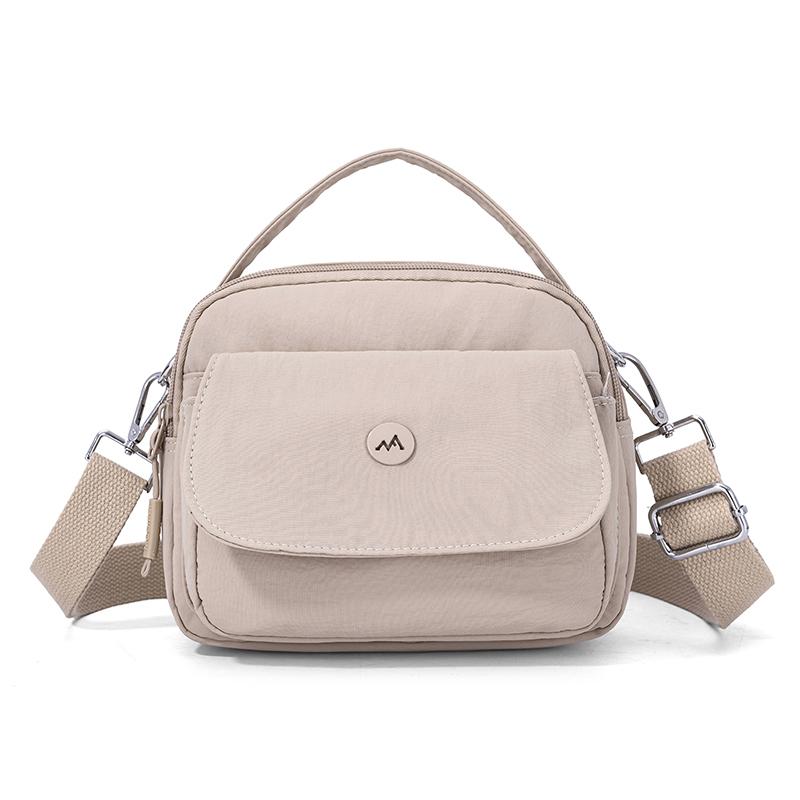 Borsa a tracolla da donna tinta unita a spalla in nylon leggera piccola quadrata