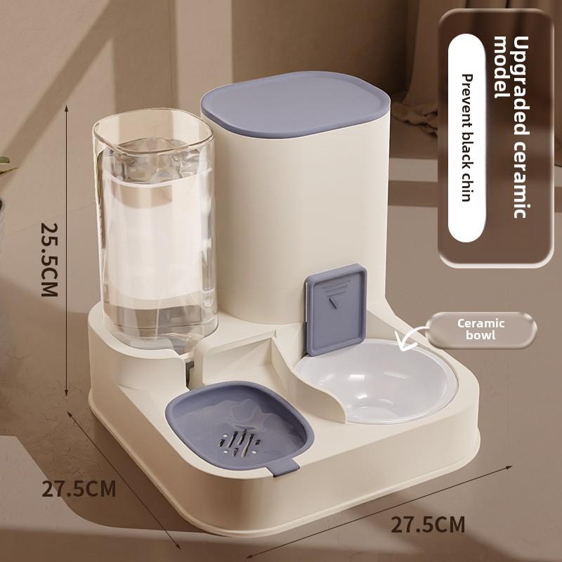Automatic Pet Feeder and Water Dispenser, Ceramic Cat and Dog Bowl, Pet Water Fountain