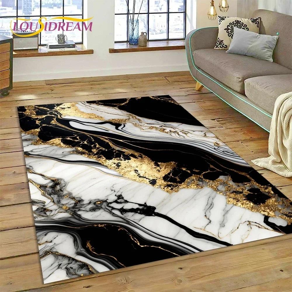 Luxurious Green Gold  Colour Marble Dream Carpet Rug for Bedroom Living Room Sofa Decoration,Children Game Large Decor Floor Mat