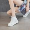Inner height increase 7 leather little white shoes women, autumn new versatile thick-soled muffin casual shoes autumn models