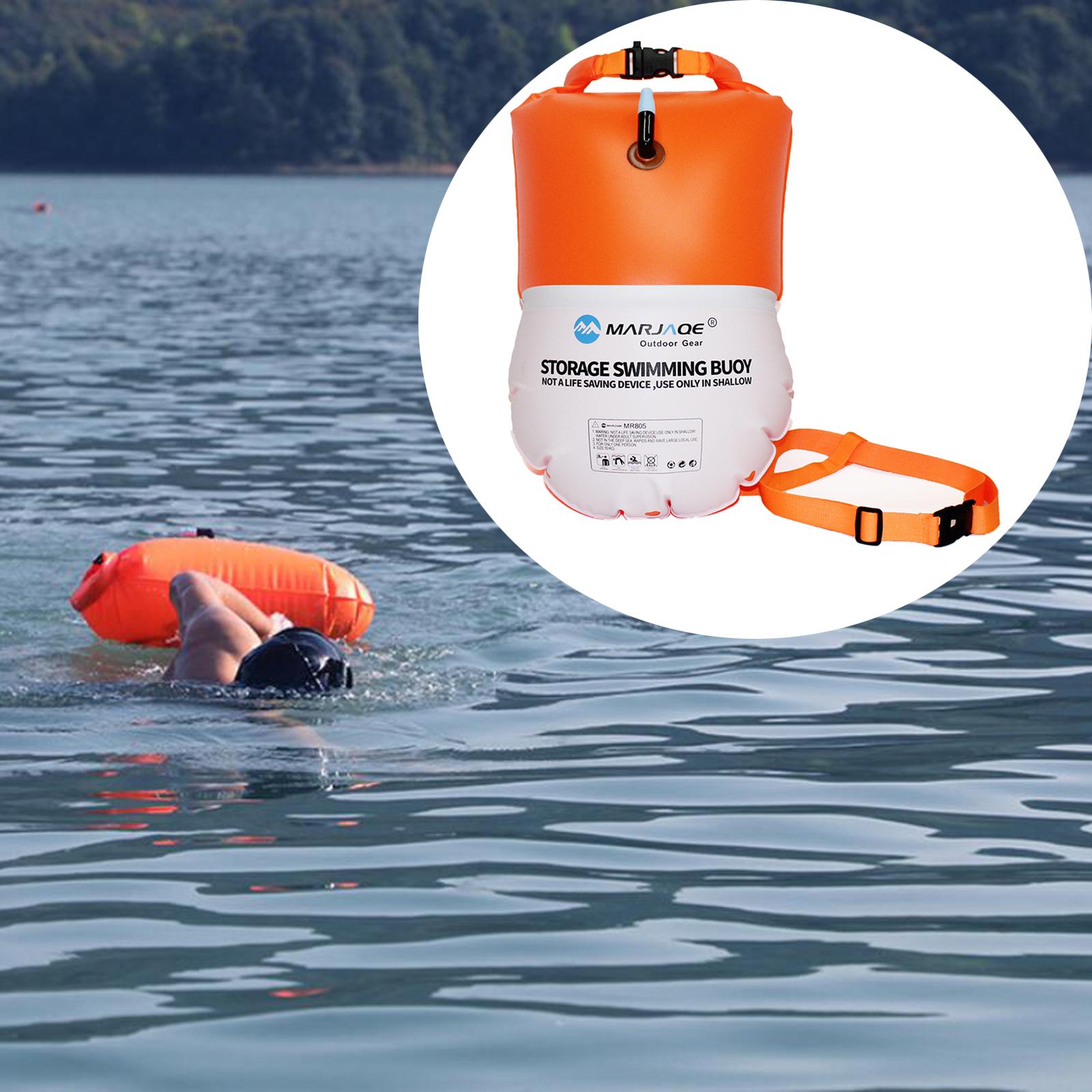 

Inflatable Swim Buoy Safety Float Tow with Dry Bag for Open Water Swimmers помаранчевий