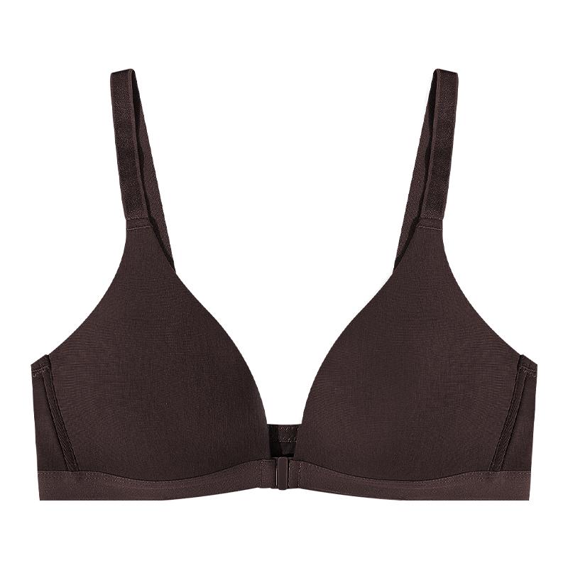 Sujetador sin costuras con cierre delantero para mujer Push Up Inalámbrico Sujetador Profundo V Color Sólido Ropa Interior Lencería Sexy Femenina