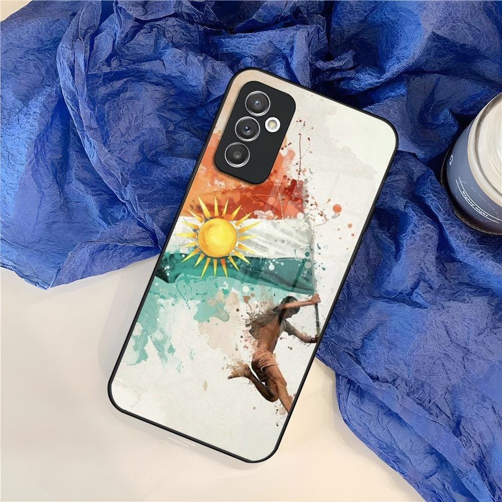 Kurdistan Flagge Handyhülle für Samsung S25 S24 S30 S21 S23 S20 S22 Fe S10 E S9 Note 20 Pro Ultra Plus Glas Hülle