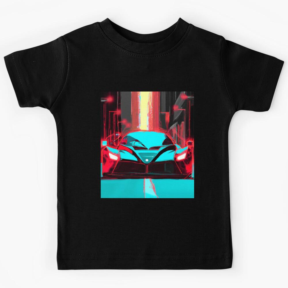 Cyberpunk Ferrari in the streets Kids T-Shirt 110