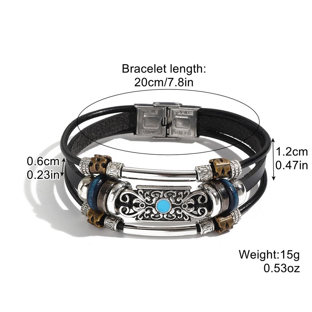 Fashionable Bohemian Ethnic Turquoise Beaded Bracelet Set For Women