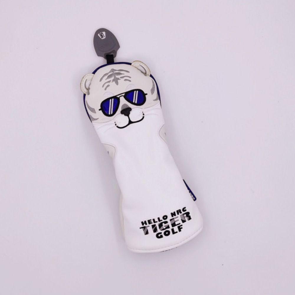 PU Leather Golf Club Covers Soft Golf Headcover Driver Fairway Hybrid Putter Tiger Golf Cover  Men